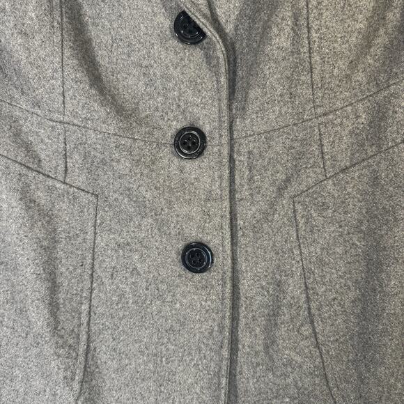 Calvin Klein Women's Gray And Black Wool Blend Mid-Length Coat Size 6 - Picture 2 of 12